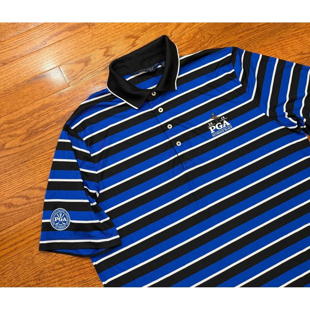 Polo Golf Ralph Lauren PGA Bethpage Black Polo Shirt Mens Large Performance Pony